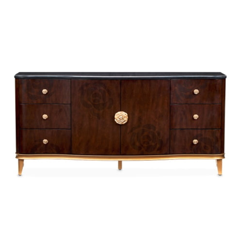 AICO Furniture Camellia Field Dresser in Warm Pecan - Furniture Land (Milwaukee, WI)