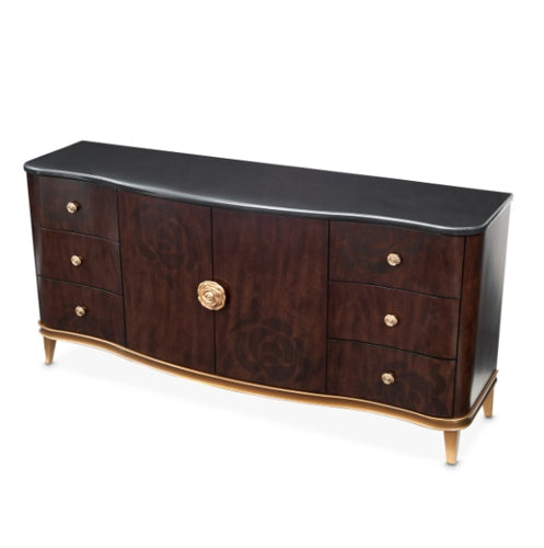 AICO Furniture Camellia Field Dresser in Warm Pecan - Furniture Land (Milwaukee, WI)