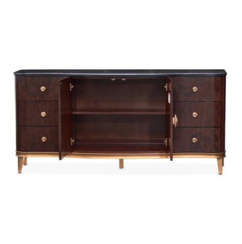 AICO Furniture Camellia Field Dresser in Warm Pecan - Furniture Land (Milwaukee, WI)