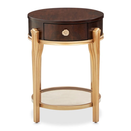 AICO Furniture Camellia Field End Table in Warm Pecan - Furniture Land (Milwaukee, WI)