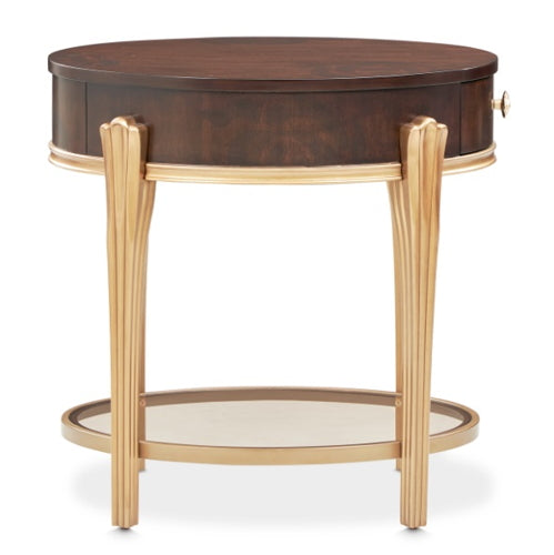 AICO Furniture Camellia Field End Table in Warm Pecan - Furniture Land (Milwaukee, WI)