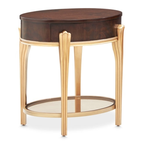 AICO Furniture Camellia Field End Table in Warm Pecan - Furniture Land (Milwaukee, WI)