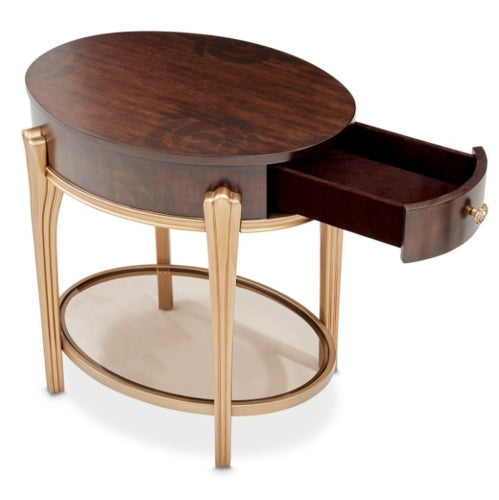 AICO Furniture Camellia Field End Table in Warm Pecan - Furniture Land (Milwaukee, WI)