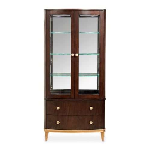 AICO Furniture Camellia Field Display Cabinet in Warm Pecan - Furniture Land (Milwaukee, WI)