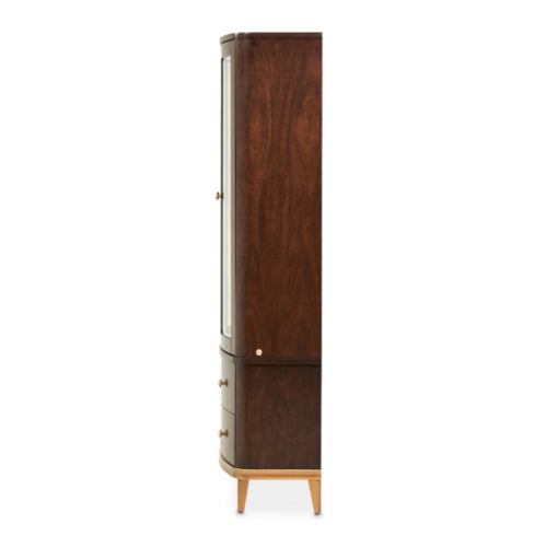 AICO Furniture Camellia Field Display Cabinet in Warm Pecan - Furniture Land (Milwaukee, WI)