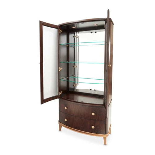 AICO Furniture Camellia Field Display Cabinet in Warm Pecan - Furniture Land (Milwaukee, WI)