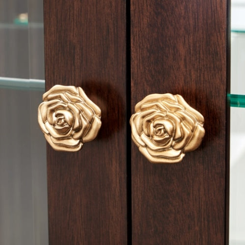 AICO Furniture Camellia Field Display Cabinet in Warm Pecan - Furniture Land (Milwaukee, WI)