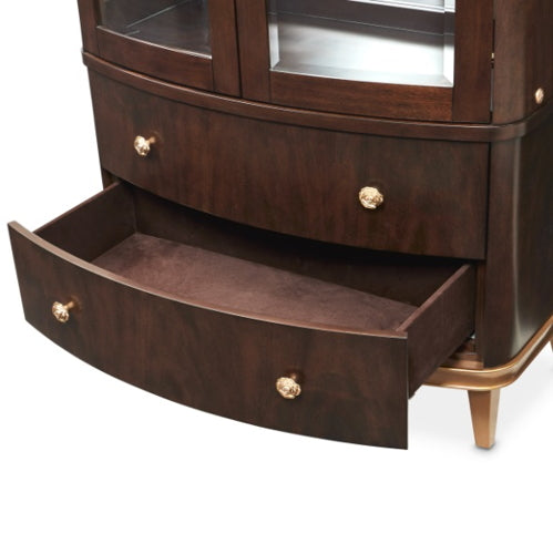 AICO Furniture Camellia Field Display Cabinet in Warm Pecan - Furniture Land (Milwaukee, WI)