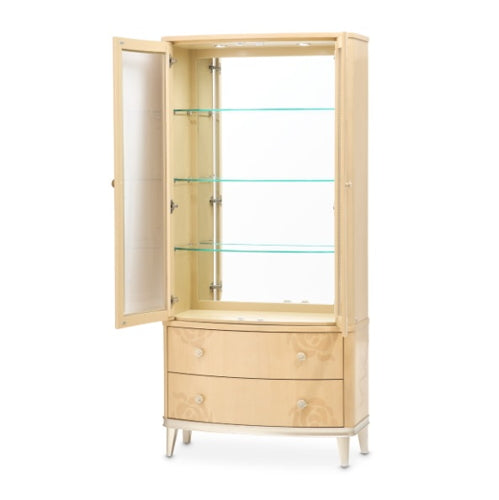AICO Furniture Camellia Field Display Cabinet in Caramel - Furniture Land (Milwaukee, WI)