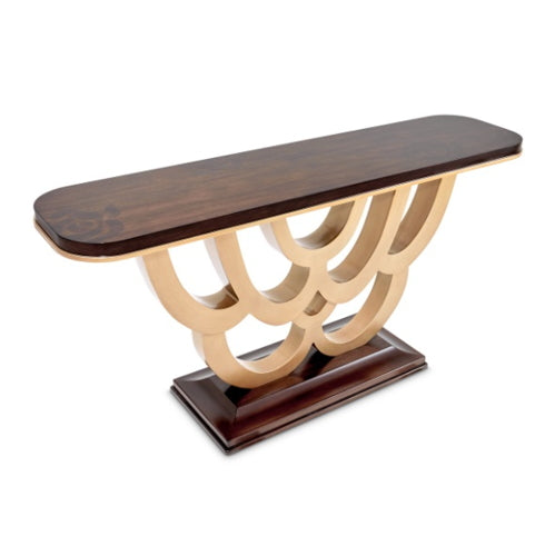 AICO Furniture Camellia Field Console Table in Warm Pecan - Furniture Land (Milwaukee, WI)