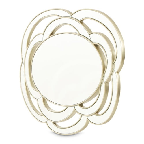AICO Furniture Camellia Field Wall Mirror in Warm Pecan - Furniture Land (Milwaukee, WI)