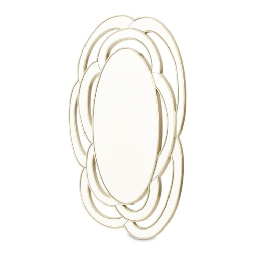 AICO Furniture Camellia Field Wall Mirror in Warm Pecan - Furniture Land (Milwaukee, WI)