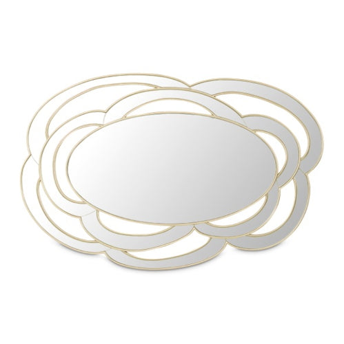 AICO Furniture Camellia Field Wall Mirror in Warm Pecan - Furniture Land (Milwaukee, WI)