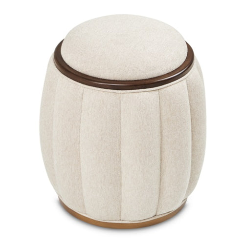 AICO Furniture Camellia Field Round Bench in Warm Pecan - Furniture Land (Milwaukee, WI)