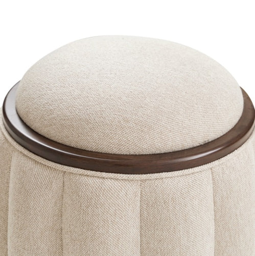 AICO Furniture Camellia Field Round Bench in Warm Pecan - Furniture Land (Milwaukee, WI)