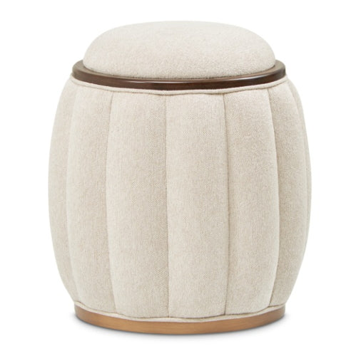 AICO Furniture Camellia Field Round Bench in Warm Pecan - Furniture Land (Milwaukee, WI)