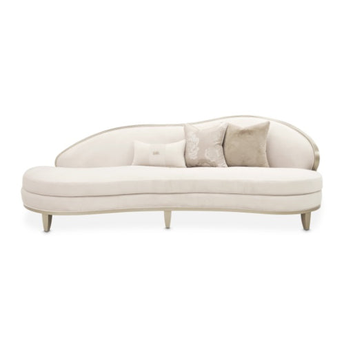 AICO Furniture Camellia Field Asymmetrical Sofa in Caramel - Furniture Land (Milwaukee, WI)