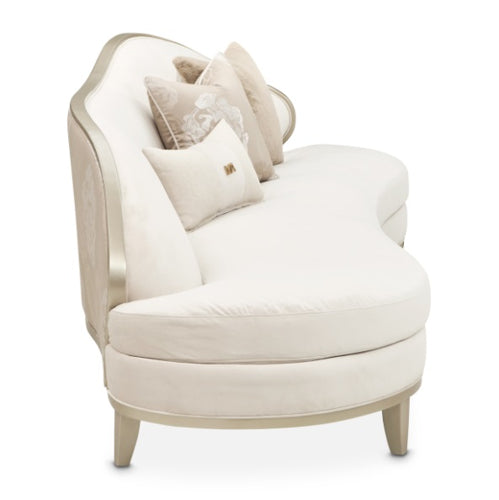 AICO Furniture Camellia Field Asymmetrical Sofa in Caramel - Furniture Land (Milwaukee, WI)