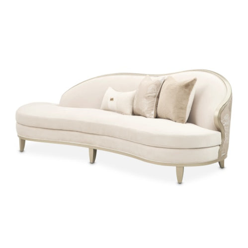 AICO Furniture Camellia Field Asymmetrical Sofa in Caramel - Furniture Land (Milwaukee, WI)