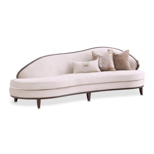 AICO Furniture Camellia Field Asymmetrical Sofa in Warm Pecan - Furniture Land (Milwaukee, WI)