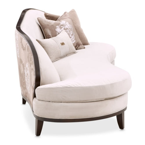 AICO Furniture Camellia Field Asymmetrical Sofa in Warm Pecan - Furniture Land (Milwaukee, WI)