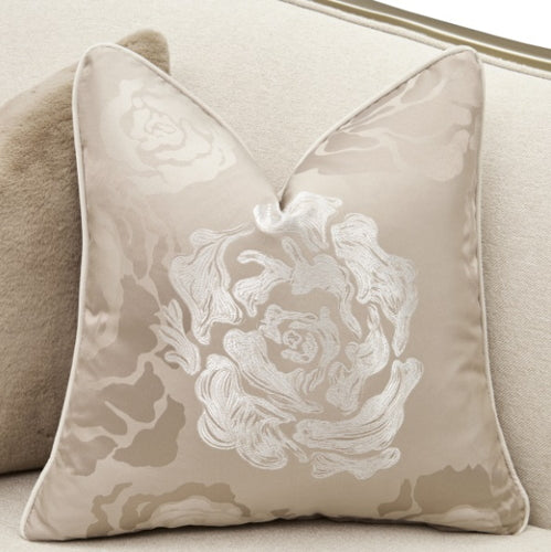 AICO Furniture Camellia Field RAF Loveseat Linen in Caramel - Furniture Land (Milwaukee, WI)