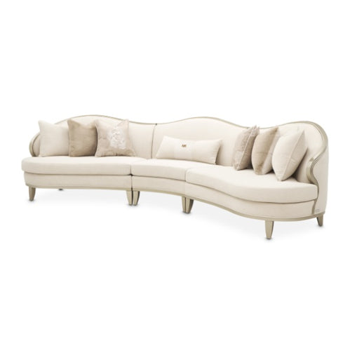 AICO Furniture Camellia Field LAF Loveseat Linen in Caramel - Furniture Land (Milwaukee, WI)