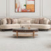 AICO Furniture Camellia Field RAF Loveseat Linen in Warm Pecan - Furniture Land (Milwaukee, WI)