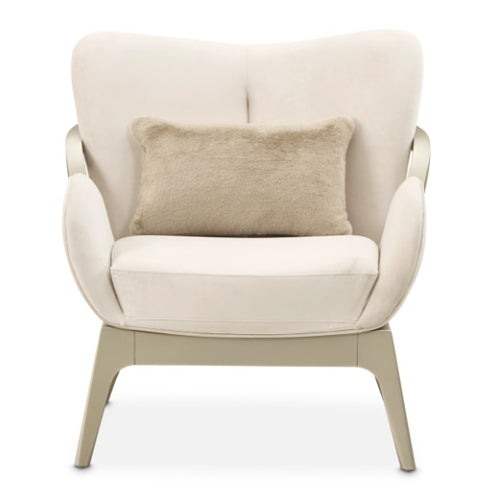 AICO Furniture Camellia Field Accent Chair Ivory in Caramel - Furniture Land (Milwaukee, WI)