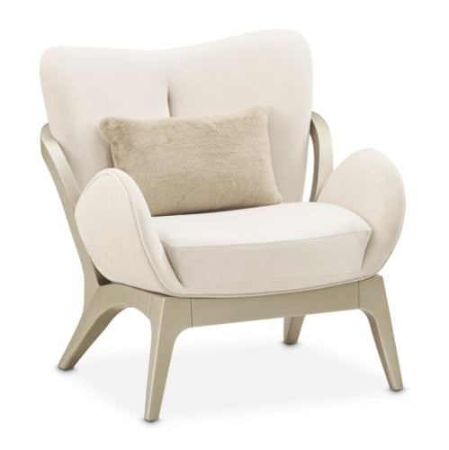 AICO Furniture Camellia Field Accent Chair Ivory in Caramel - Furniture Land (Milwaukee, WI)