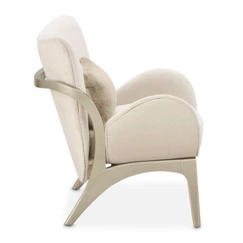AICO Furniture Camellia Field Accent Chair Ivory in Caramel - Furniture Land (Milwaukee, WI)