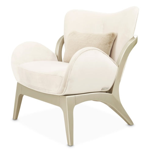 AICO Furniture Camellia Field Accent Chair Ivory in Caramel - Furniture Land (Milwaukee, WI)