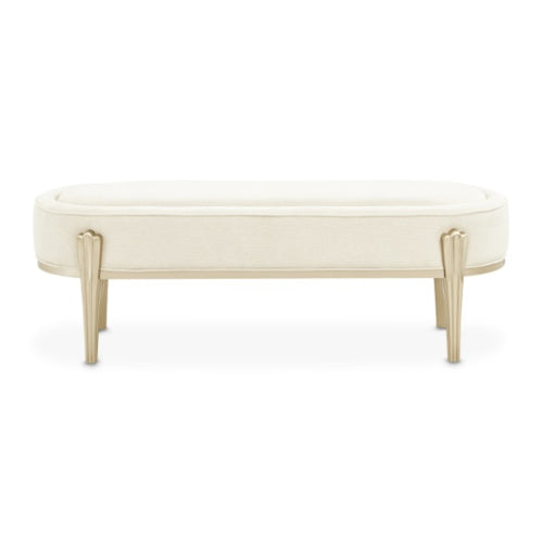 AICO Furniture Camellia Field Bench in Caramel - Furniture Land (Milwaukee, WI)