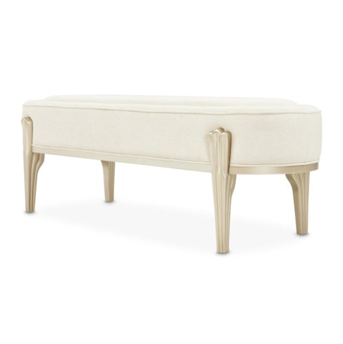 AICO Furniture Camellia Field Bench in Caramel - Furniture Land (Milwaukee, WI)