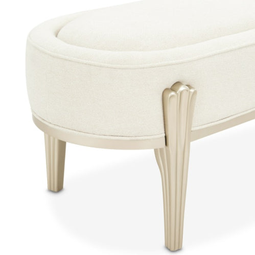 AICO Furniture Camellia Field Bench in Caramel - Furniture Land (Milwaukee, WI)