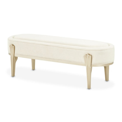 AICO Furniture Camellia Field Bench in Caramel - Furniture Land (Milwaukee, WI)