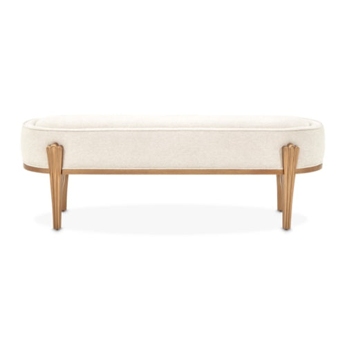 AICO Furniture Camellia Field Bench in Warm Pecan - Furniture Land (Milwaukee, WI)