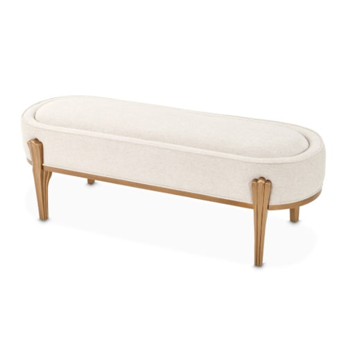 AICO Furniture Camellia Field Bench in Warm Pecan - Furniture Land (Milwaukee, WI)