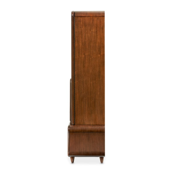 AICO Furniture Mason Park Offset Chest with Storage Mirror in Umber - Furniture Land (Milwaukee, WI)
