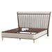AICO Furniture Houston California King Channel Tufted Bed in Walnut - Furniture Land (Milwaukee, WI)