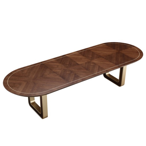 AICO Furniture Houston Oval Dining Table in Walnut - Furniture Land (Milwaukee, WI)