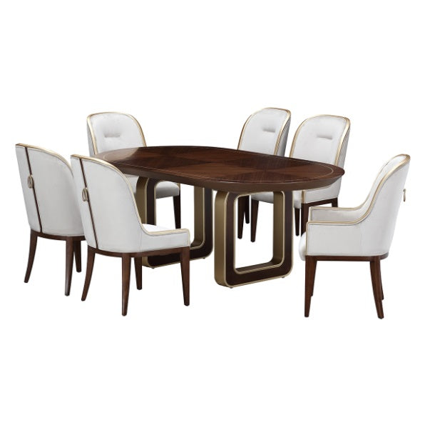 AICO Furniture Houston Oval Dining Table in Walnut - Furniture Land (Milwaukee, WI)