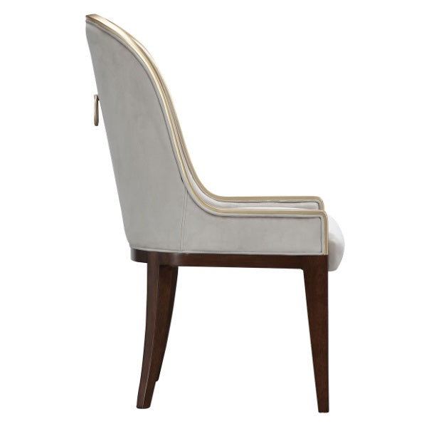 AICO Furniture Houston Assmebled Side Chair (Set of 2) in Walnut - Furniture Land (Milwaukee, WI)