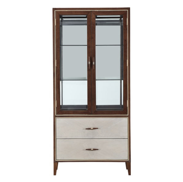 AICO Furniture Houston Display Cabinet in Walnut - Furniture Land (Milwaukee, WI)