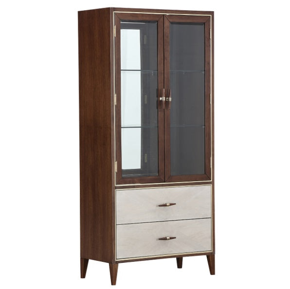 AICO Furniture Houston Display Cabinet in Walnut - Furniture Land (Milwaukee, WI)