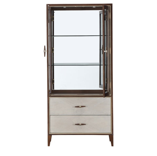 AICO Furniture Houston Display Cabinet in Walnut - Furniture Land (Milwaukee, WI)