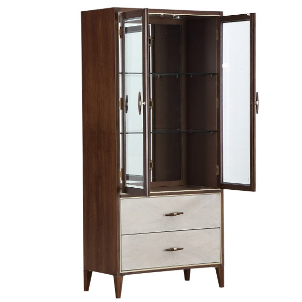 AICO Furniture Houston Display Cabinet in Walnut - Furniture Land (Milwaukee, WI)