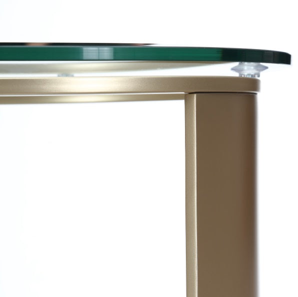 AICO Furniture Houston Chairside Table in Brushed Gold - Furniture Land (Milwaukee, WI)