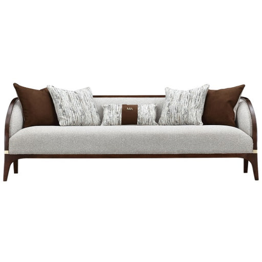 AICO Furniture Houston Sofa Pebble in Walnut - Furniture Land (Milwaukee, WI)