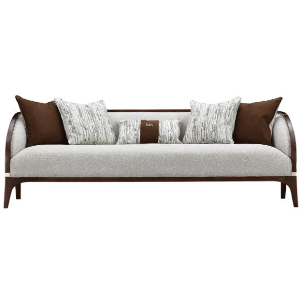 AICO Furniture Houston Sofa Pebble in Walnut - Furniture Land (Milwaukee, WI)